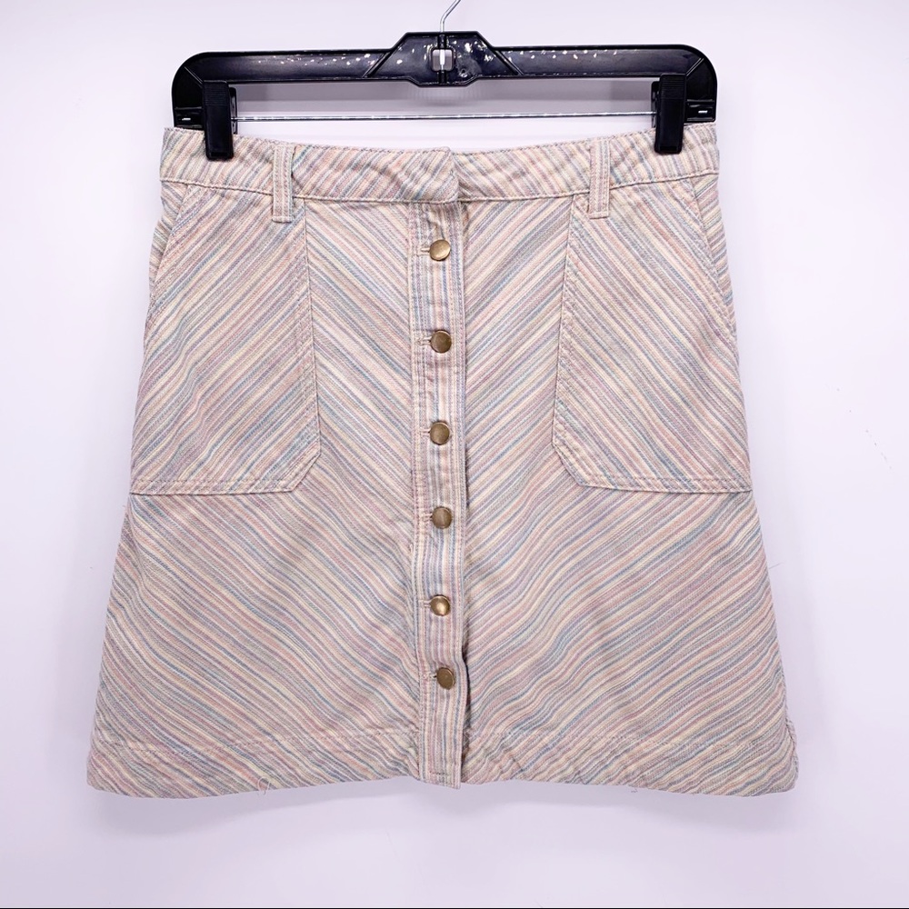Pilcro & the Letterpress Striped A-Line Mini Skirt